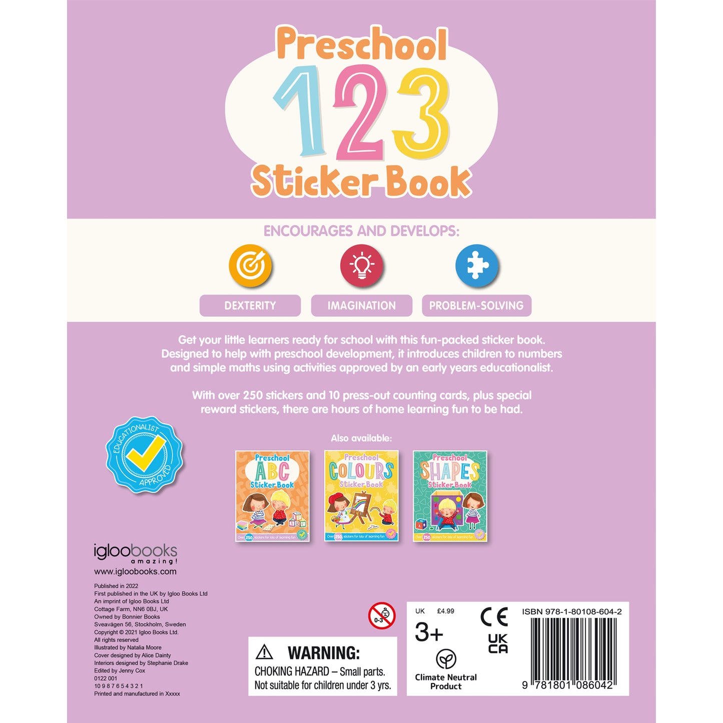 Preschool 123 Sticker Book | Fun Early Learning Activity Book for Kids | Numbers, Counting & Sticker Play | Interactive Educational Book for Ages 0-3