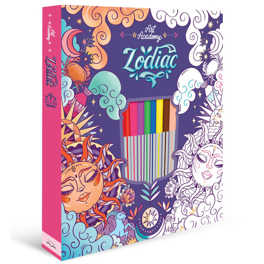 Zodiac Colouring book set for kids, Colour your Artwork with beautiful and unique designs [Hardcover] Parragon
