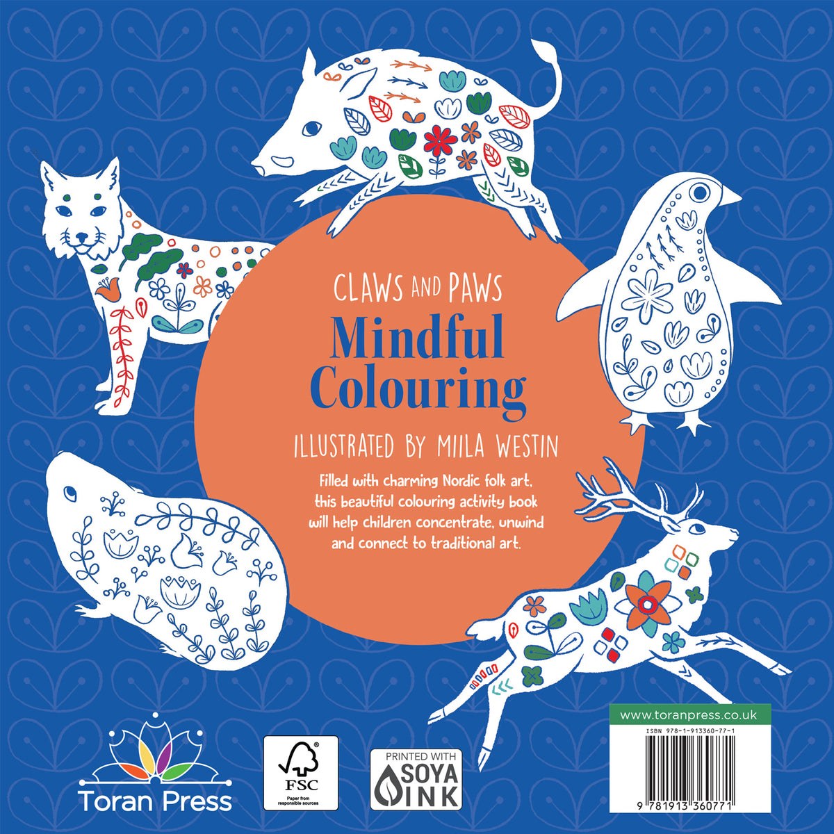 Claws and Paws Mindful Colouring | Colour me calm | Colouring book | Intricate colouring book
