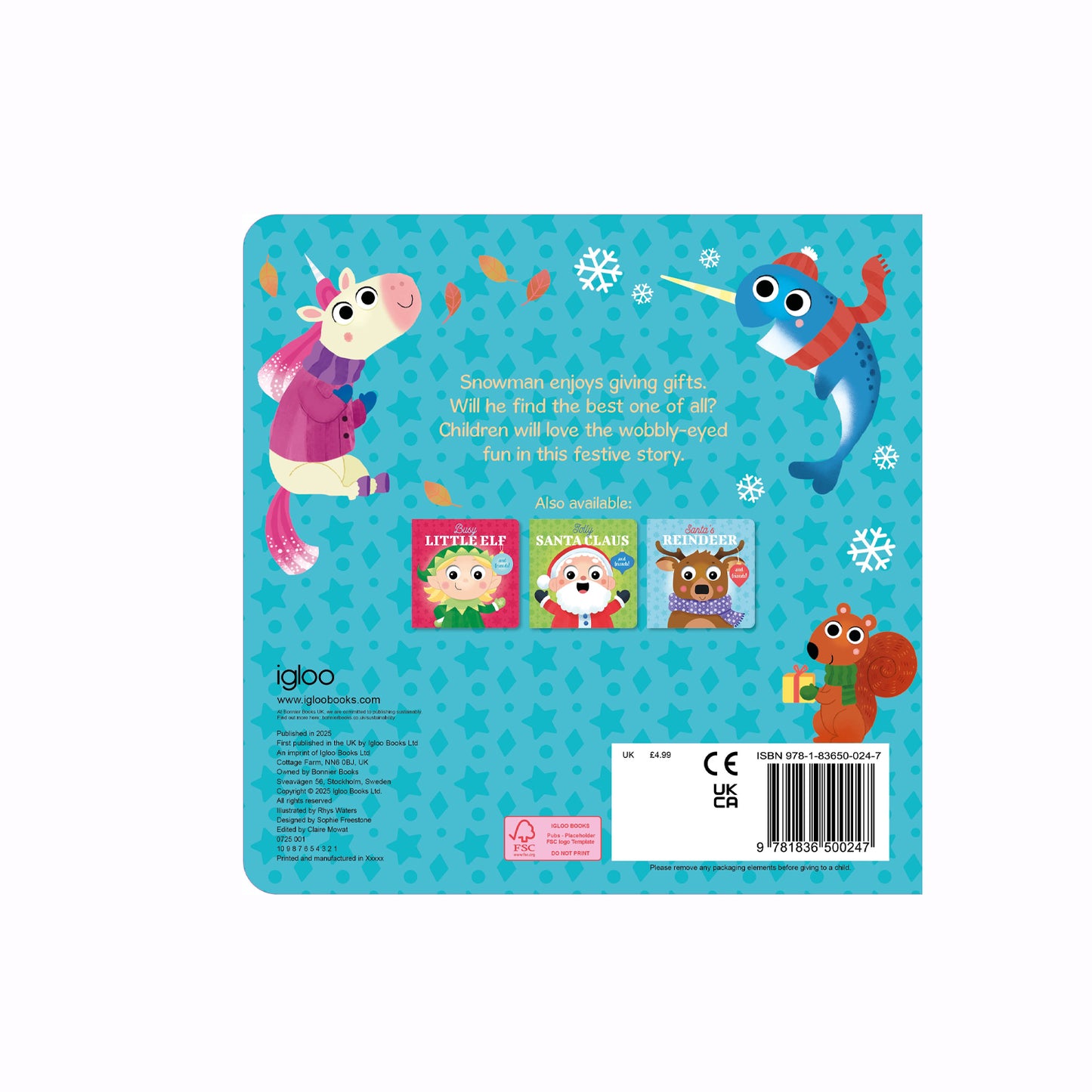 Wobbly Eyes 2: Chilly Snowman| Christmas Book | Holiday Storybook | Interactive Christmas Book | Christmas Read Aloud |  Christmas Gift for Kids | Festive Picture Book