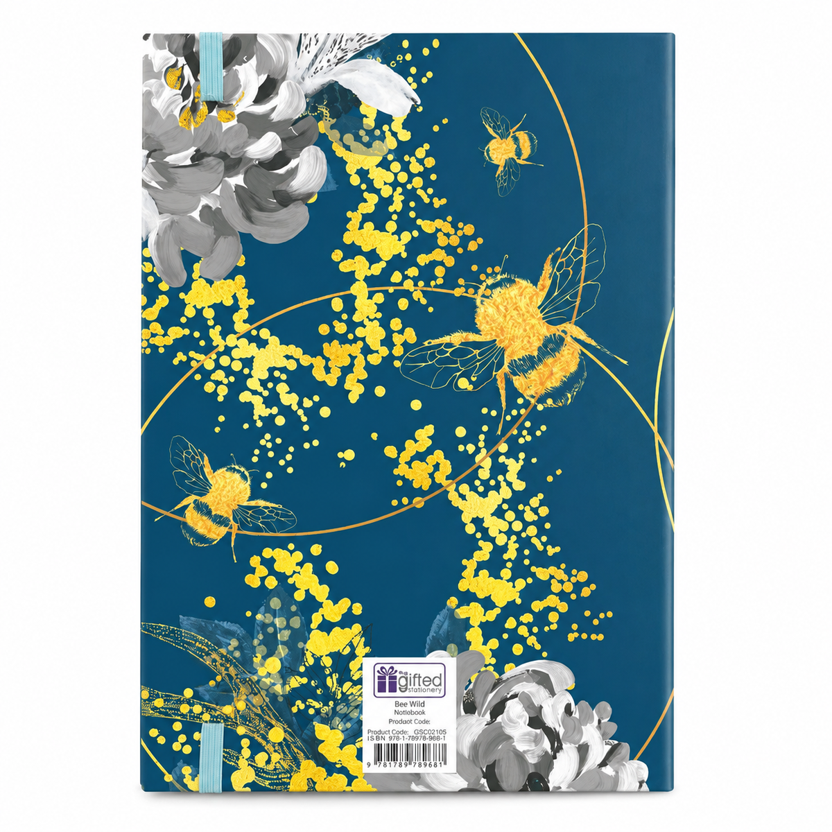 Bee Wild A5 Flexi-Bound Ruled Notebook | 176 Sheets Ruled White Paper | Elastic Closure