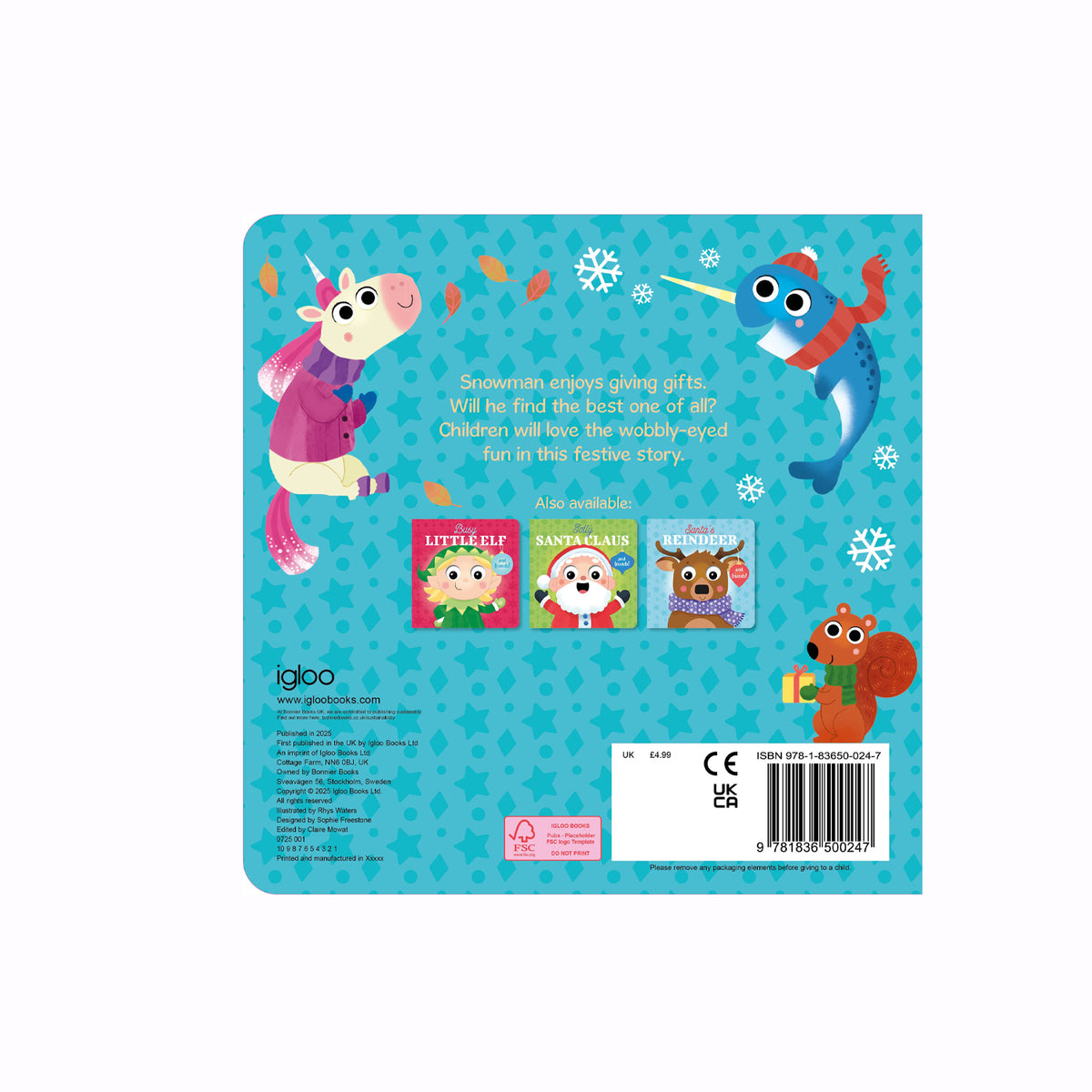 Wobbly Eyes 2: Chilly Snowman | Christmas Book | Holiday Storybook | Interactive Christmas Book