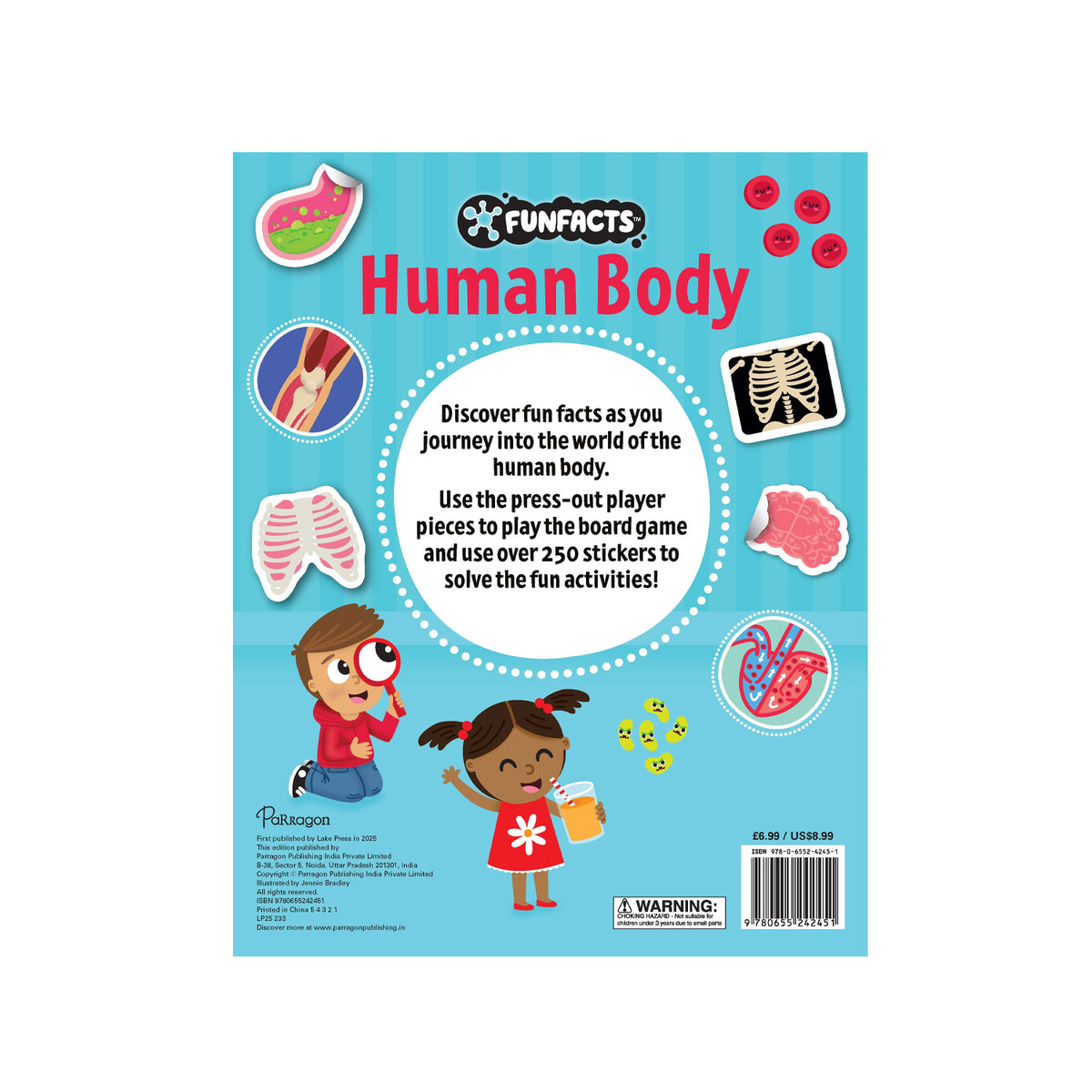 FunFacts - Sticker Activity Book - Human Body | Sticker Activity Book | Educational Activity Book