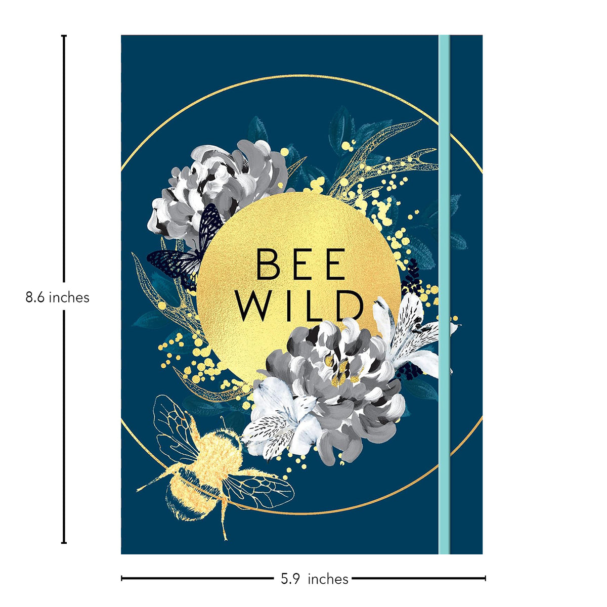 Bee Wild A5 Flexi-Bound Ruled Notebook | 176 Sheets Ruled White Paper | Elastic Closure
