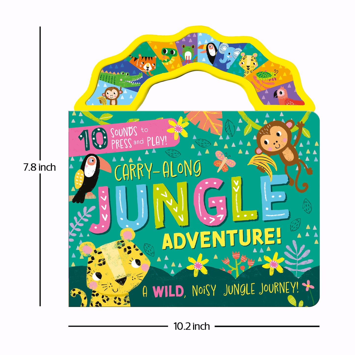 Carry Along 10 Button Sound Book: Jungle Adventure | Interactive Sound Book for Kids| Early Learning | Travel-Friendly | Press & Play Carry-Along