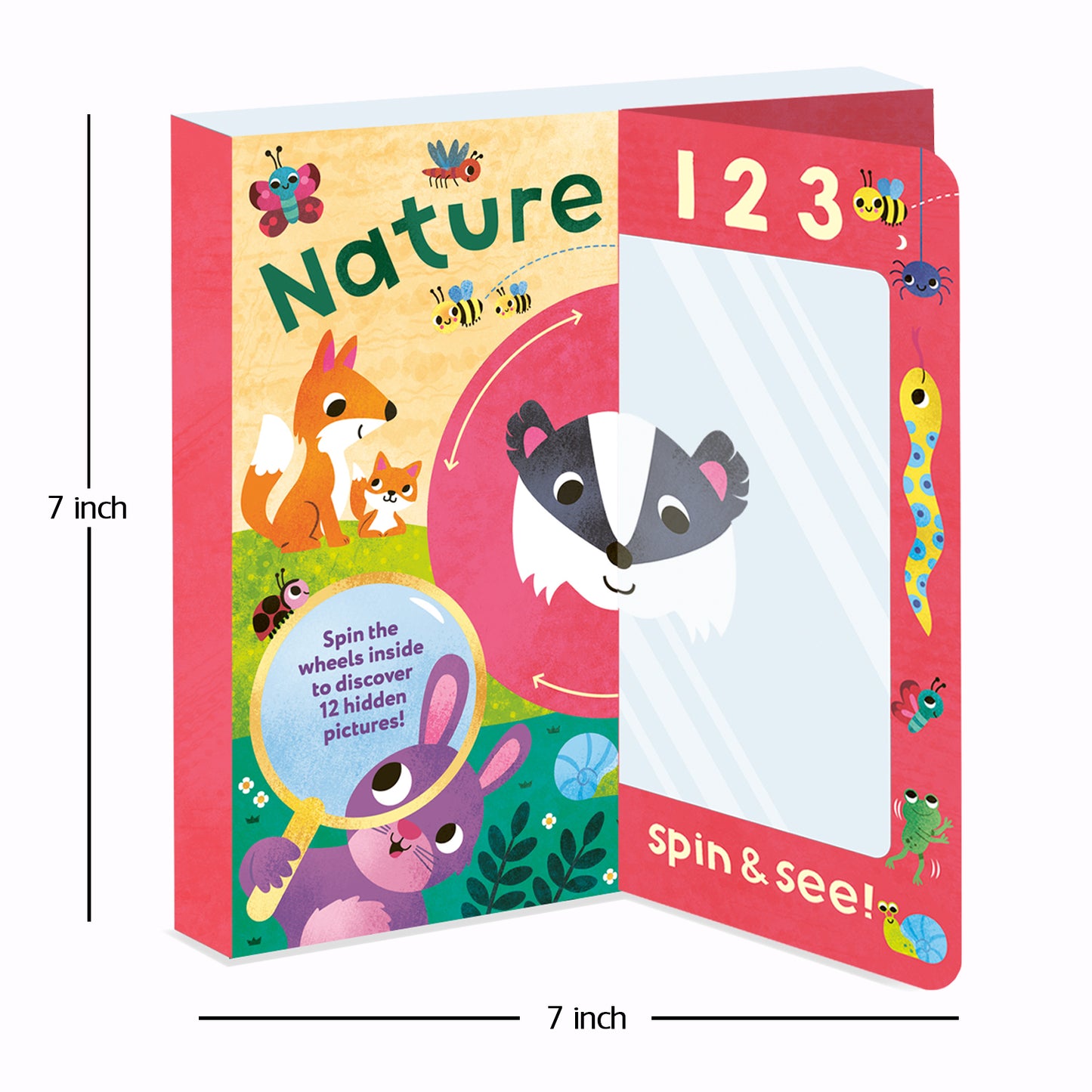 1,2,3…Spin & See! Nature Detective Interactive Toddler book | Spin and See Book | Children’s Nature Book | Educational Board Book | Animal Discovery Book | Preschool Learning Book | Sensory Play Book | Early Learning Activity Book
