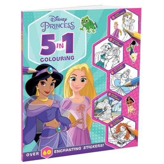 Disney Princess: 5-In-1 Colouring | Stickers, Coloring & Activities Books for Kids