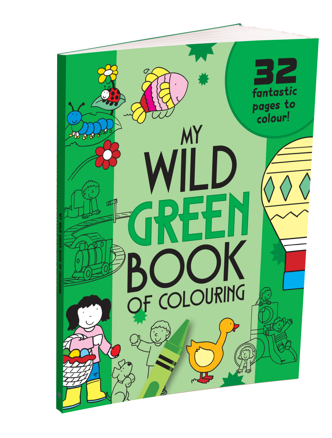 My Wild Green Book of Colouring |For Kids 3–6 Years | 32 Large and Simple Pictures to Colour