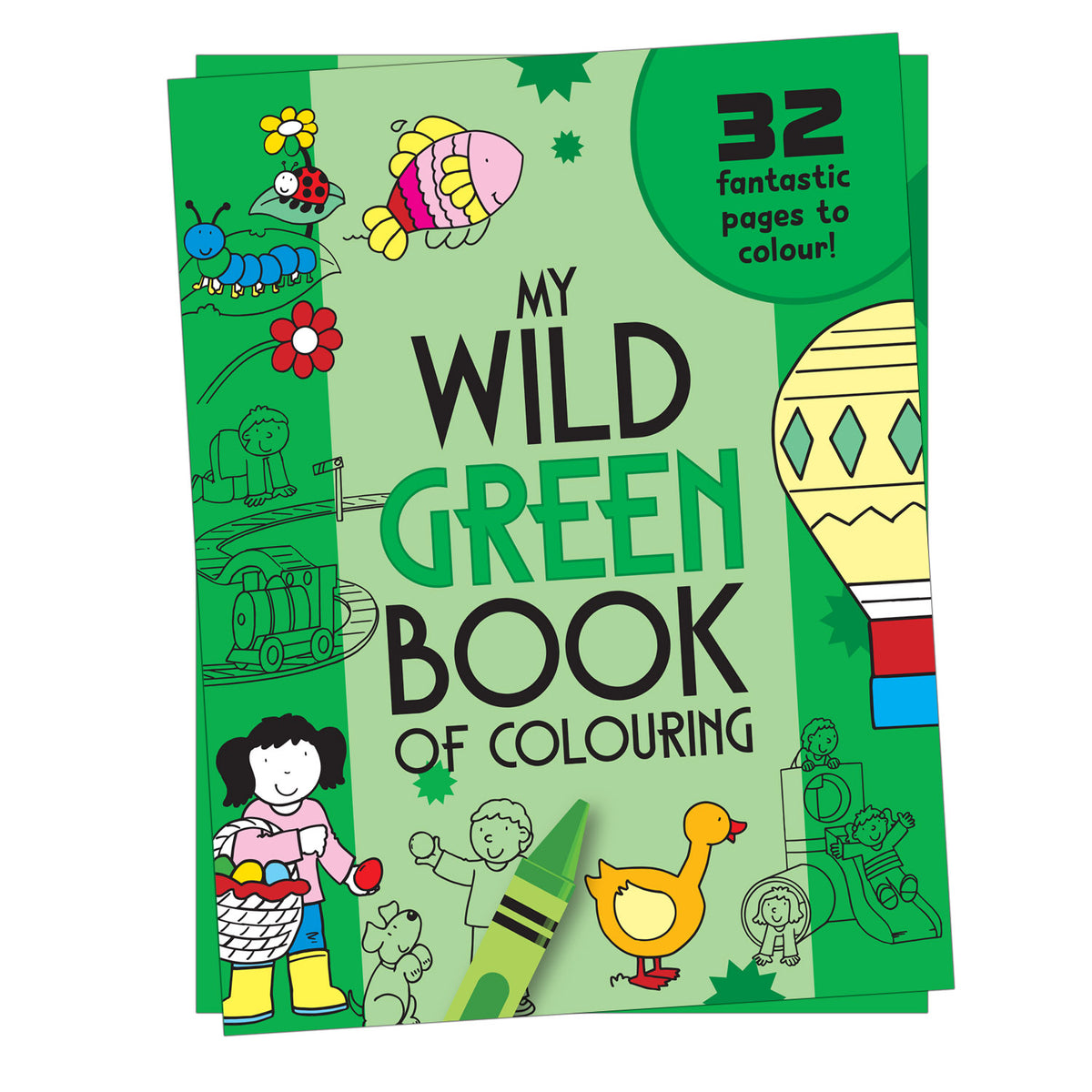 My Wild Green Book of Colouring |For Kids 3–6 Years | 32 Large and Simple Pictures to Colour