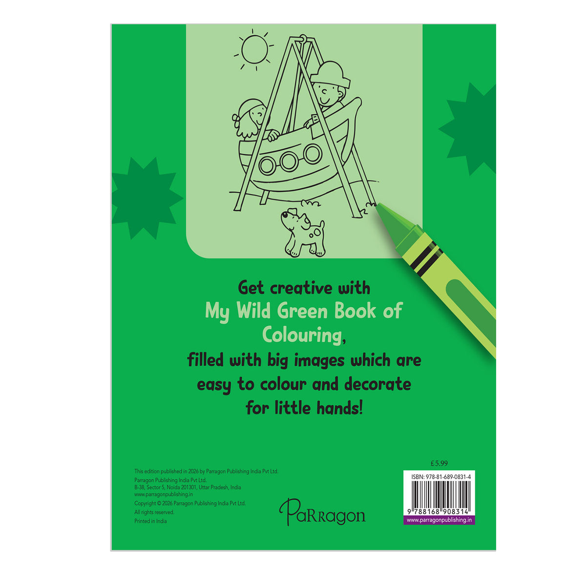 My Wild Green Book of Colouring |For Kids 3–6 Years | 32 Large and Simple Pictures to Colour