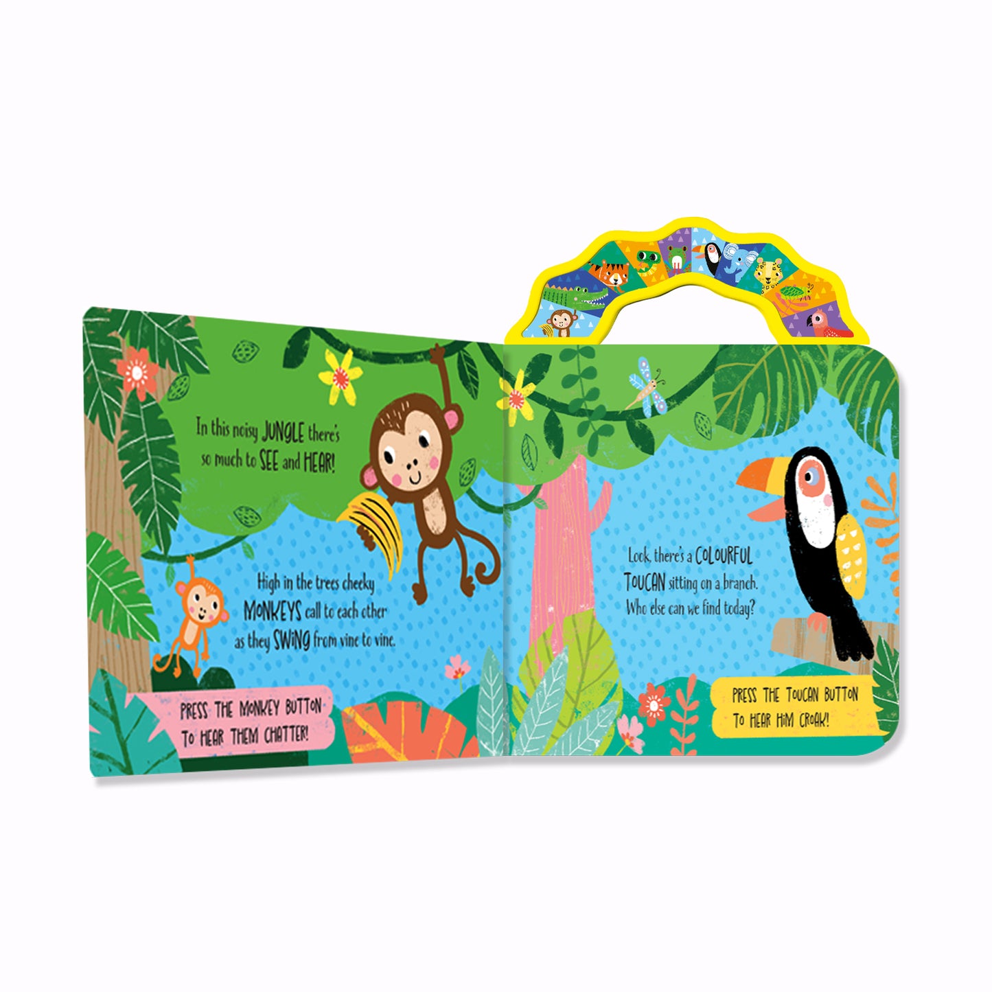 Carry Along 10 Button Sound Book: Jungle Adventure | Interactive Sound Book for Kids| Early Learning | Travel-Friendly | Press & Play Carry-Along