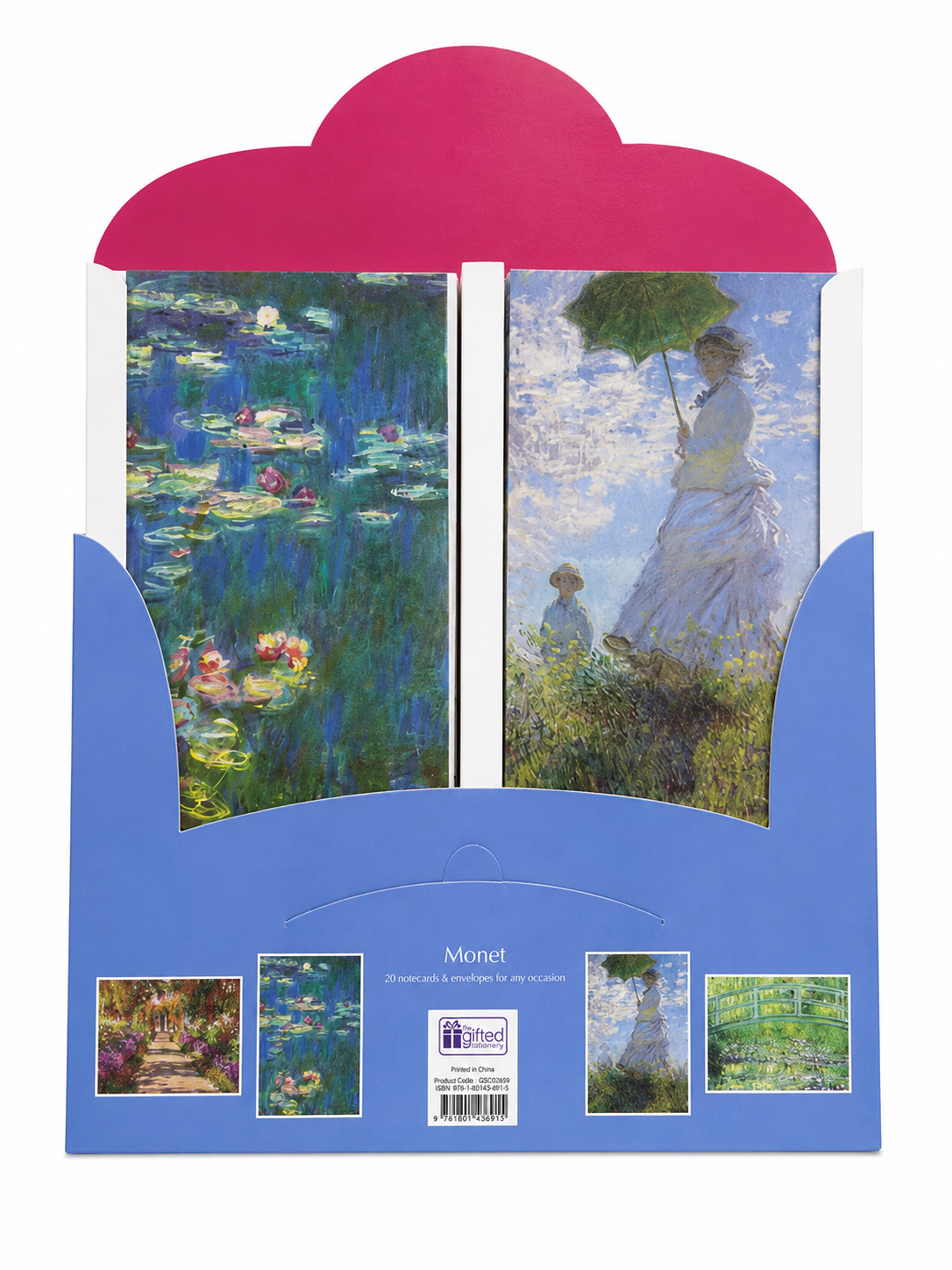 Claude Monet Water Lilies Greetingcard Collection | 20 Premium Blank Greetingcards with Envelopes