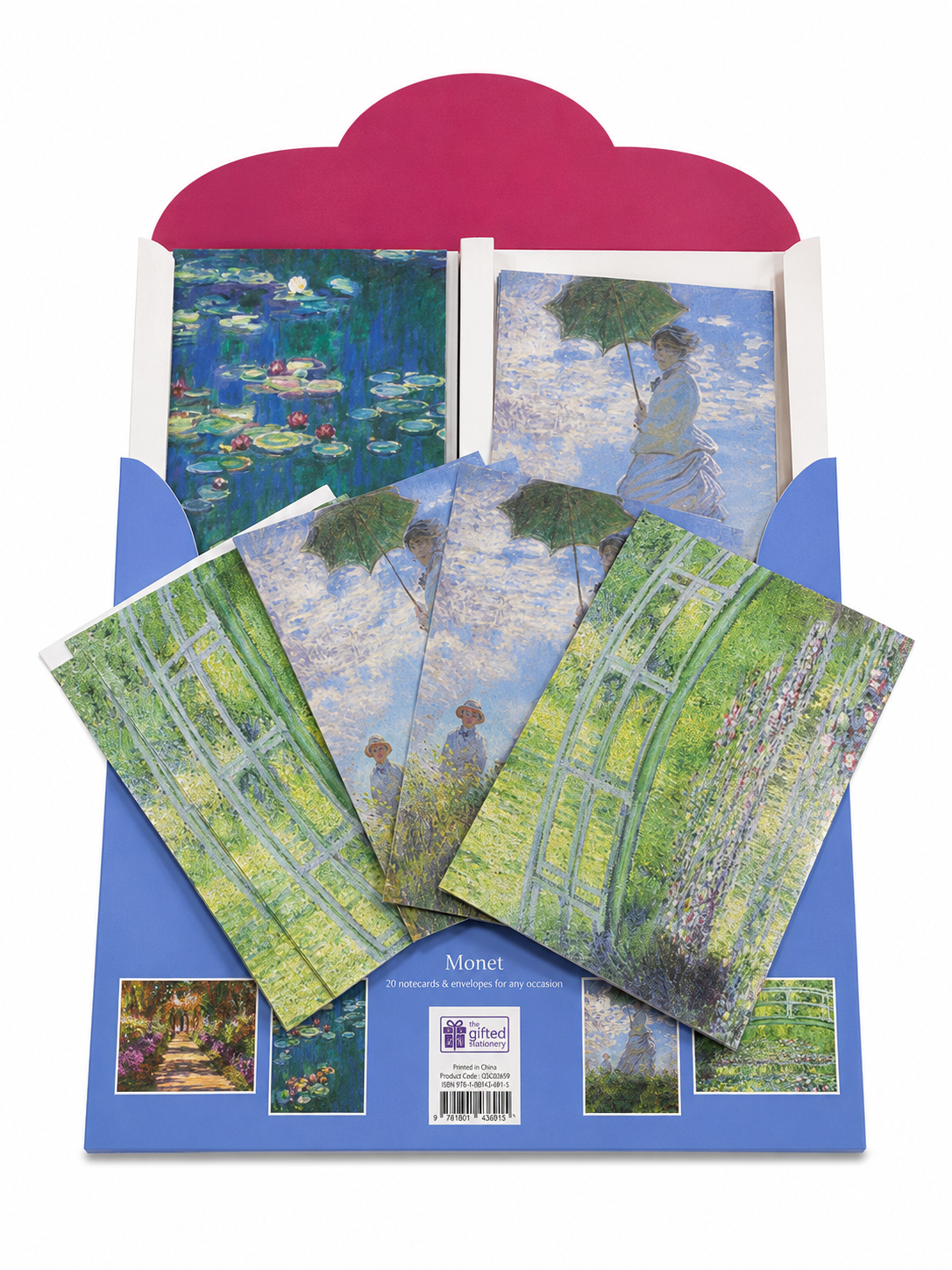 Claude Monet Water Lilies Greetingcard Collection | 20 Premium Blank Greetingcards with Envelopes