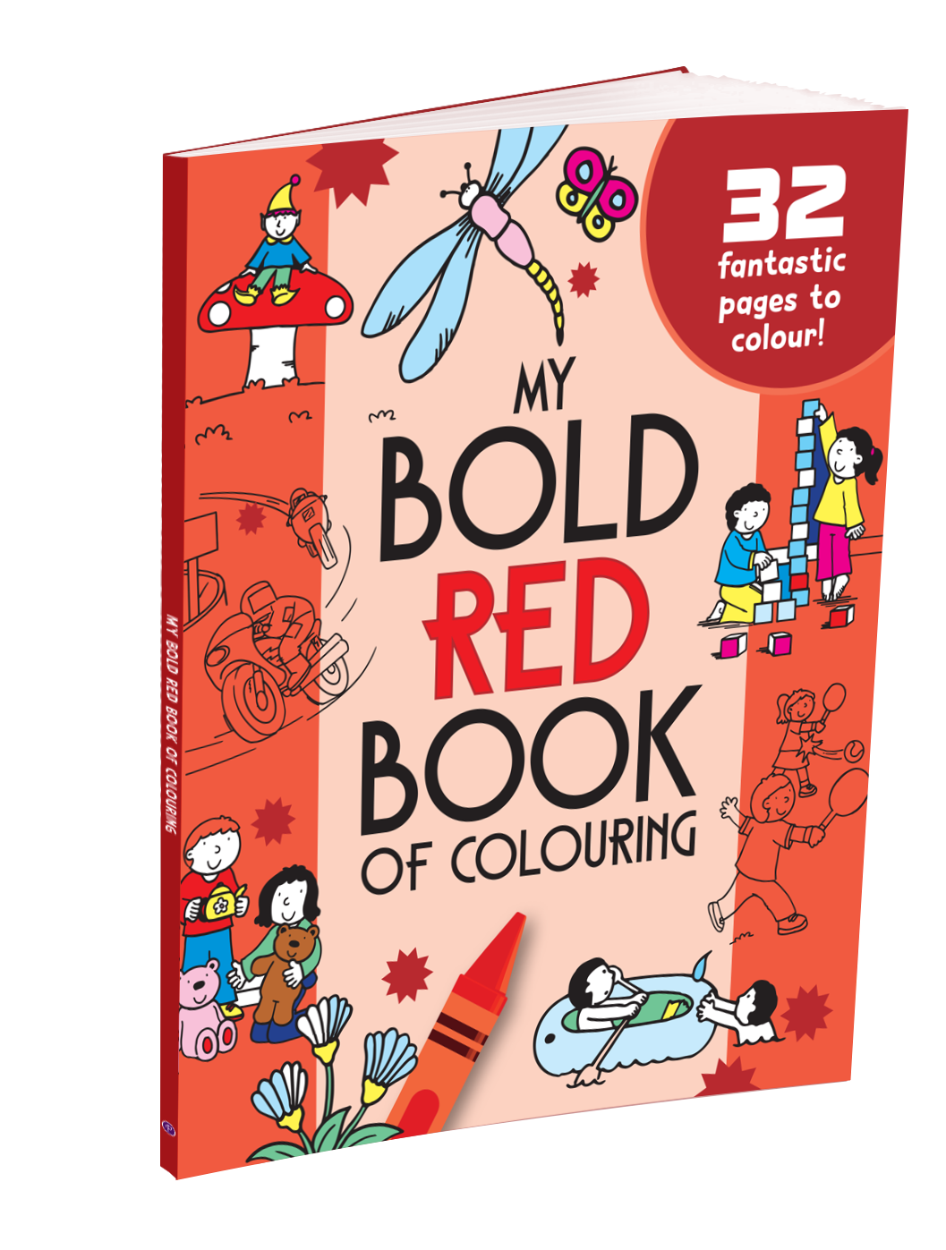 My Bold Red Book of Colouring |For Kids 3–6 Years | 32 Large and Simple Pictures to Colour