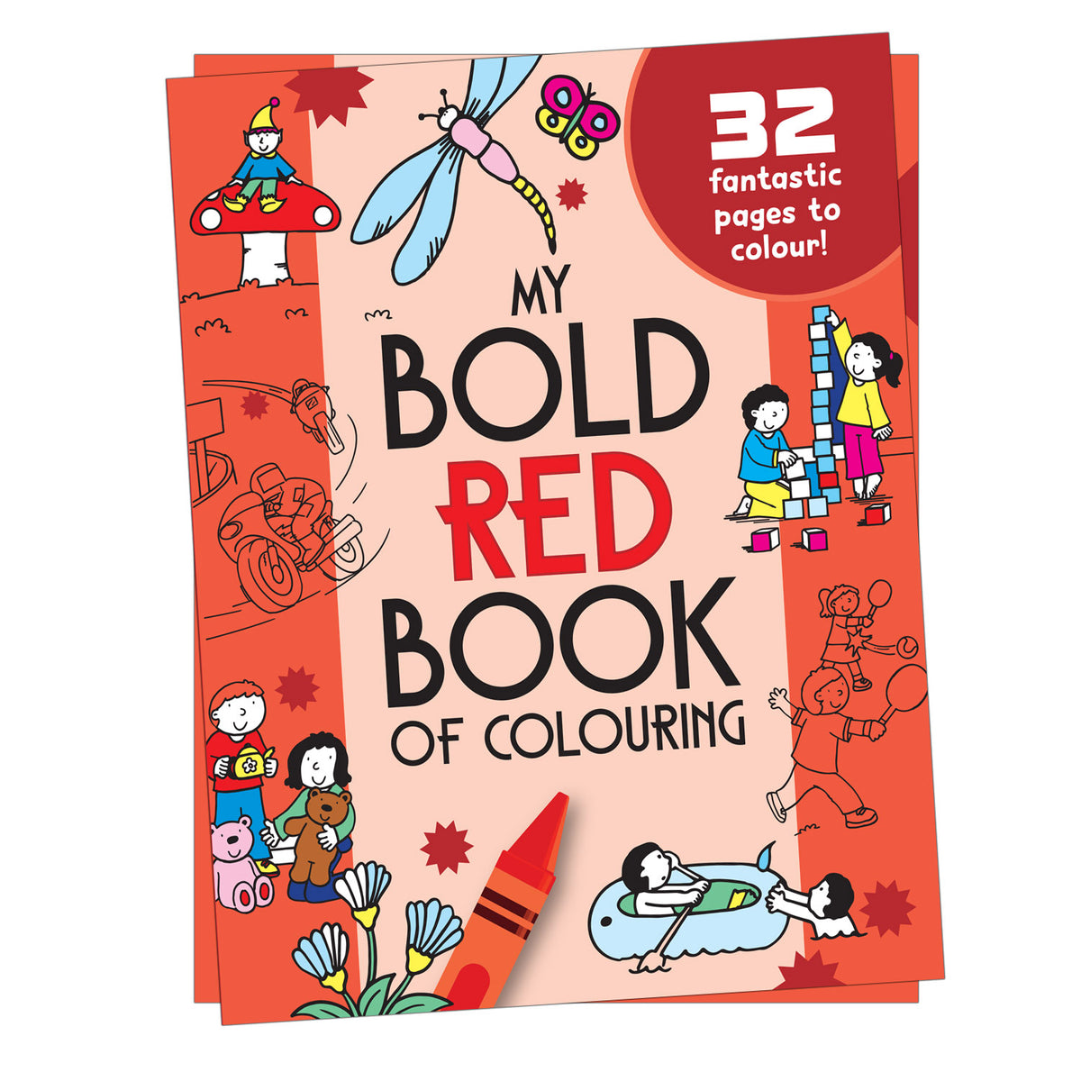 My Bold Red Book of Colouring |For Kids 3–6 Years | 32 Large and Simple Pictures to Colour