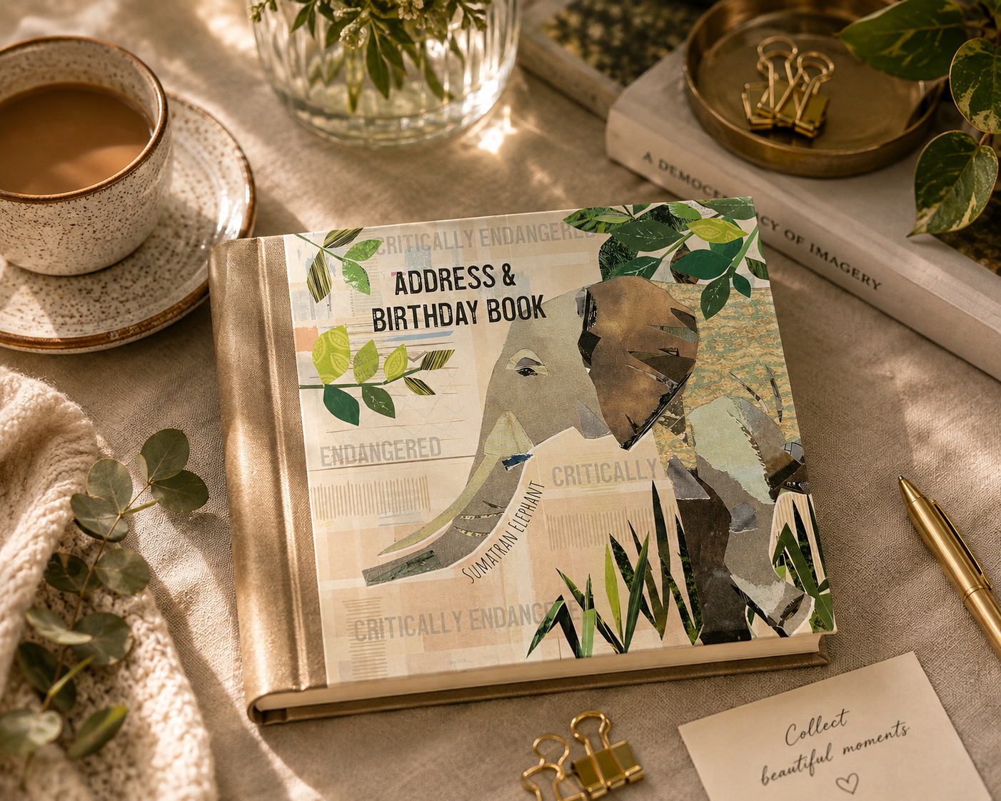 Address & Birthday Book | Sumatran Elephant Wildlife Design