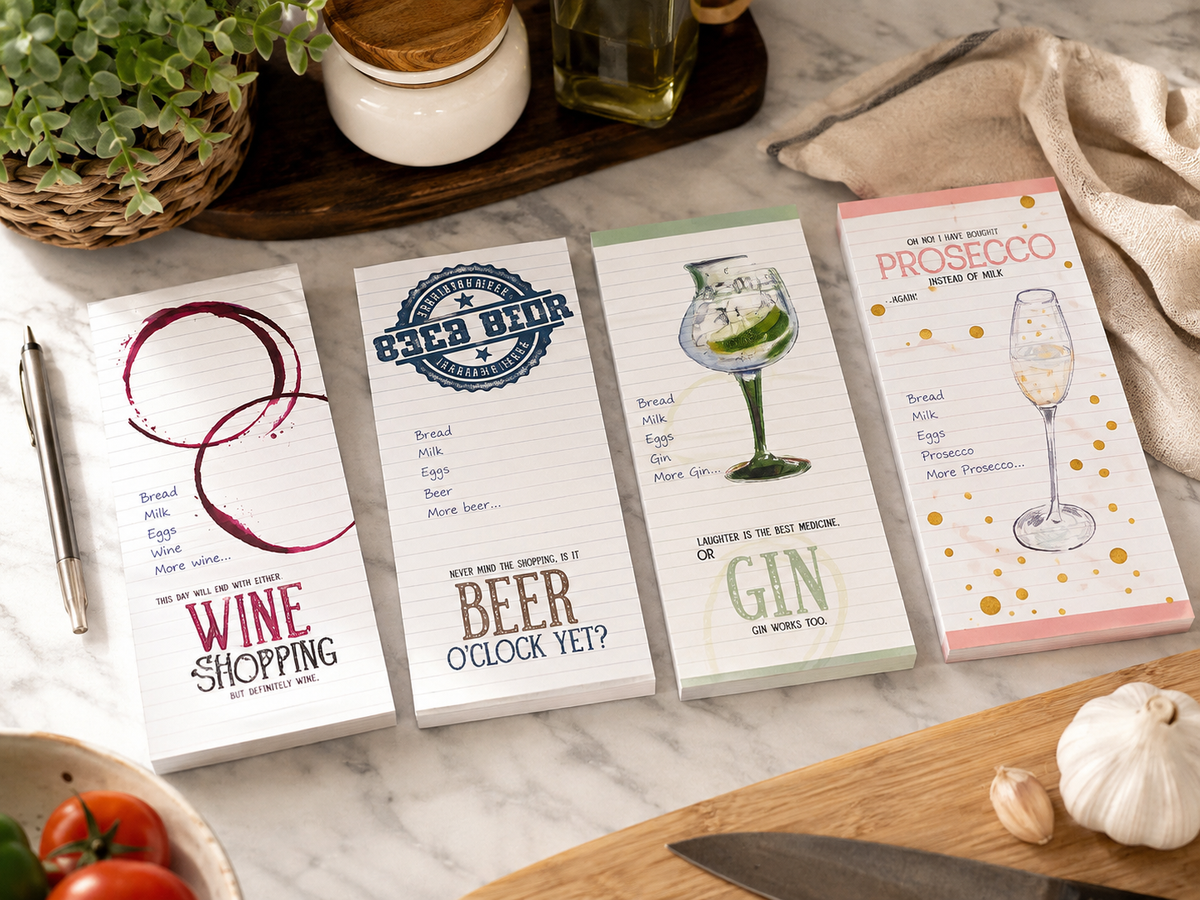 Wine Magnetic Shopping List Pad | 74 Tear-Off Sheets with Fridge Magnets
