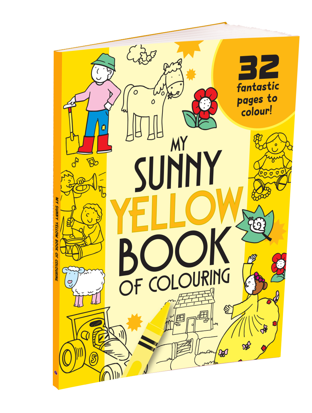 My Sunny Yellow Book of Colouring |For Kids 3–6 Years | 32 Large and Simple Pictures to Colour
