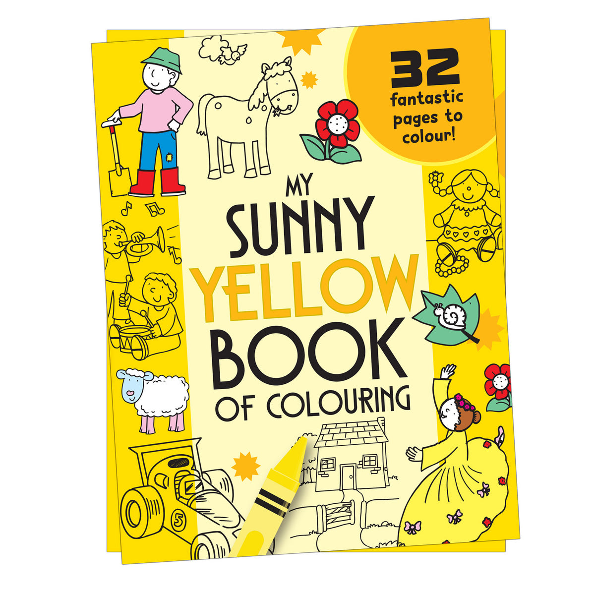 My Sunny Yellow Book of Colouring |For Kids 3–6 Years | 32 Large and Simple Pictures to Colour