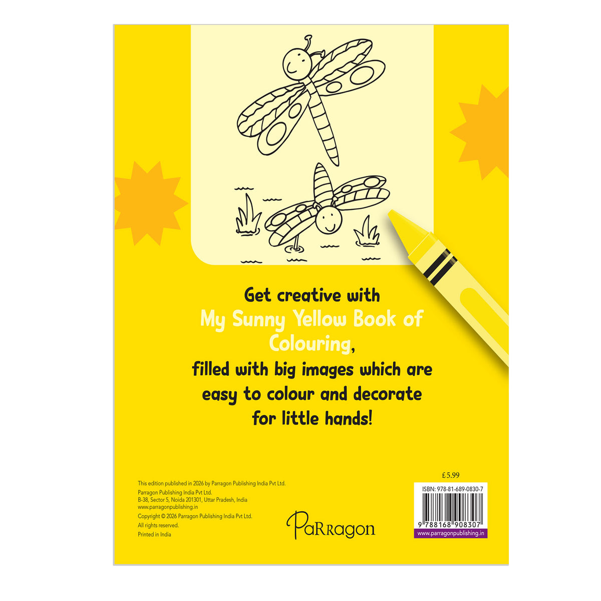 My Sunny Yellow Book of Colouring |For Kids 3–6 Years | 32 Large and Simple Pictures to Colour