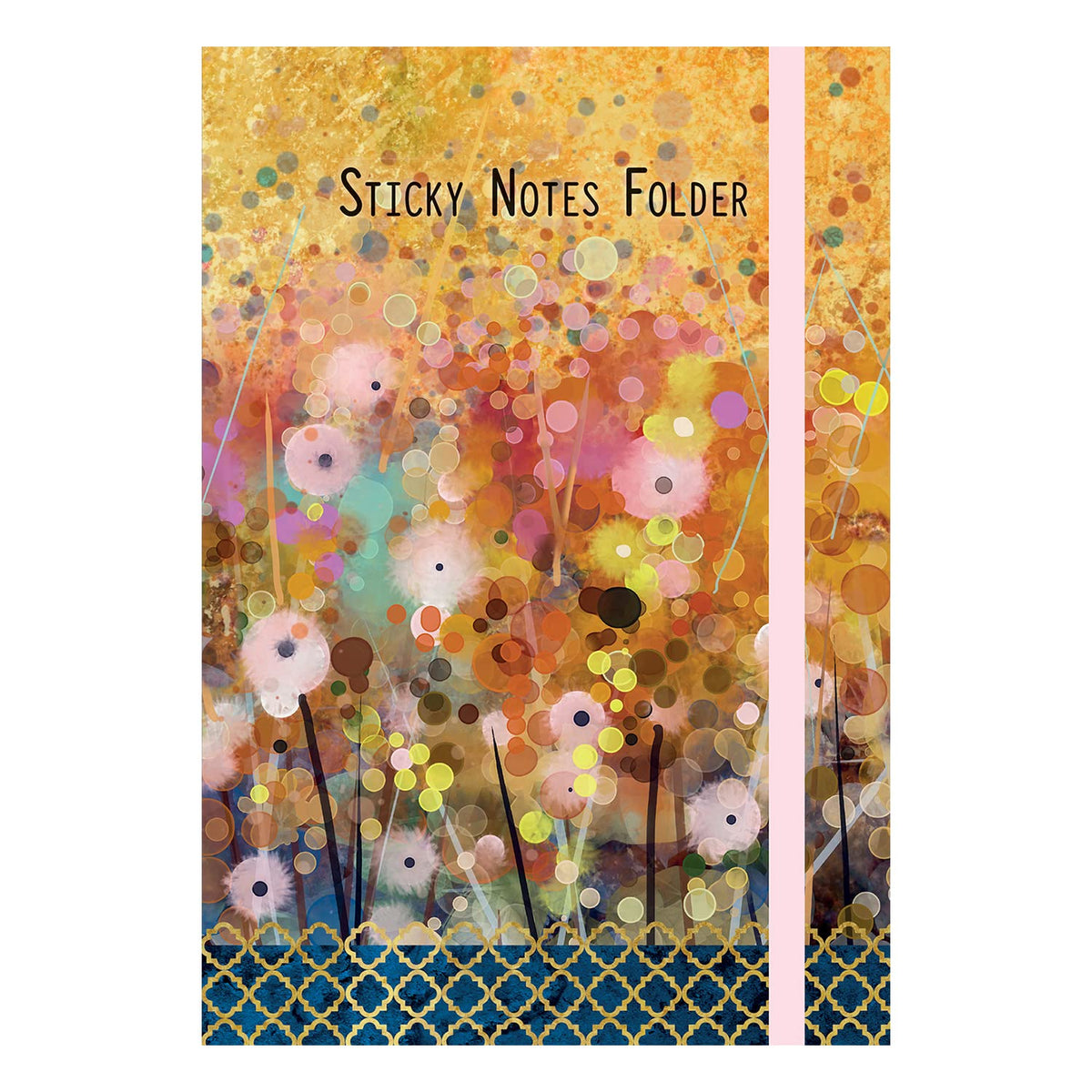 Pom Poms Sticky Notes Folder | Organiser with 7 Sticky Note Pads & Tear-Off List Pad