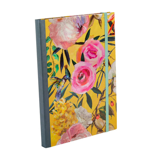 Flourish Flexi-Bound Ruled Notebook | Floral & Hummingbird Artist Print