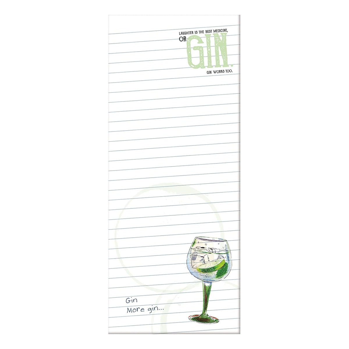 Gin Magnetic Shopping List Pad | 74 Tear-Off Sheets with Fridge Magnets