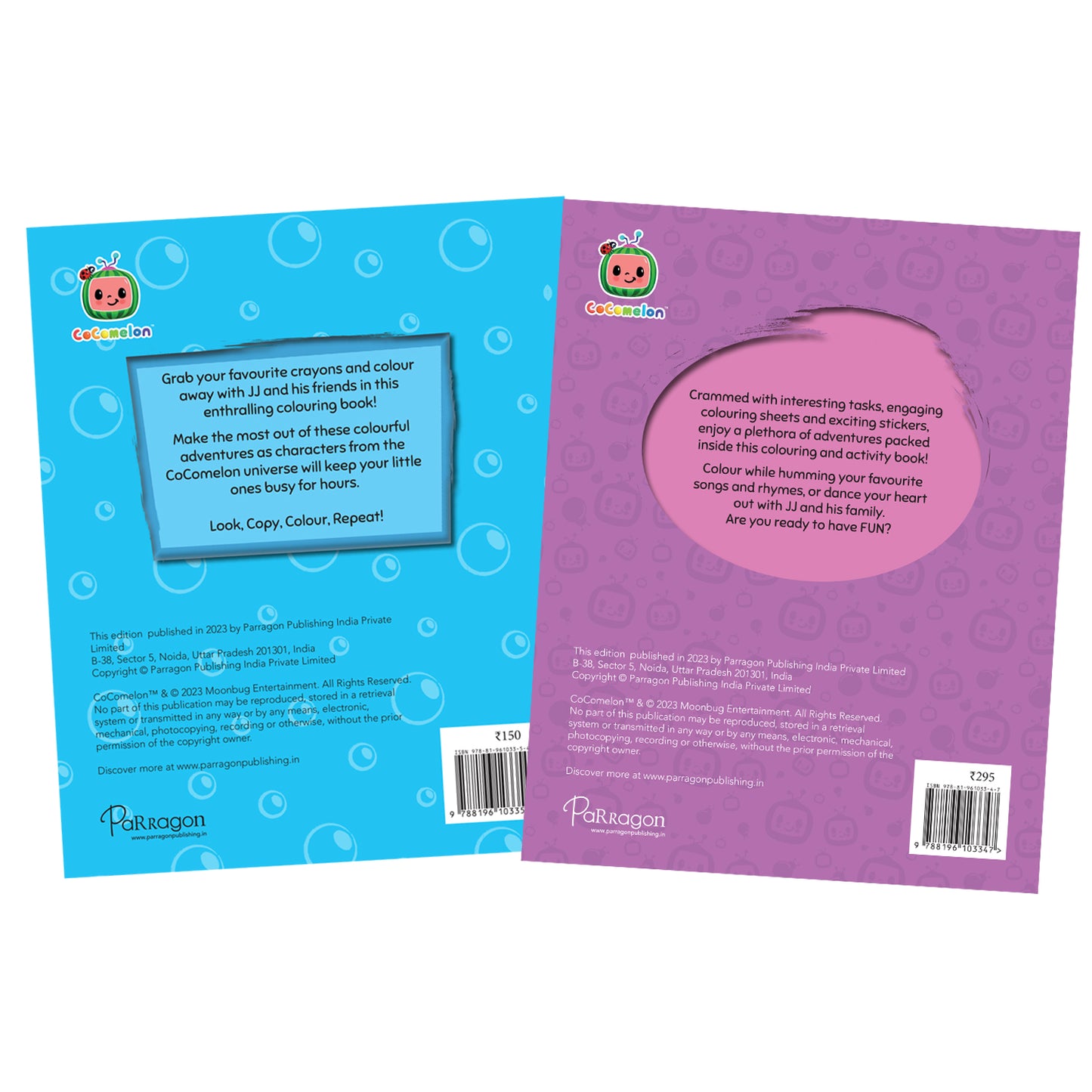 Cocomelon JJ & his Crew Colouring & Activity Book Set of 2 Books [Paperback] Parragon