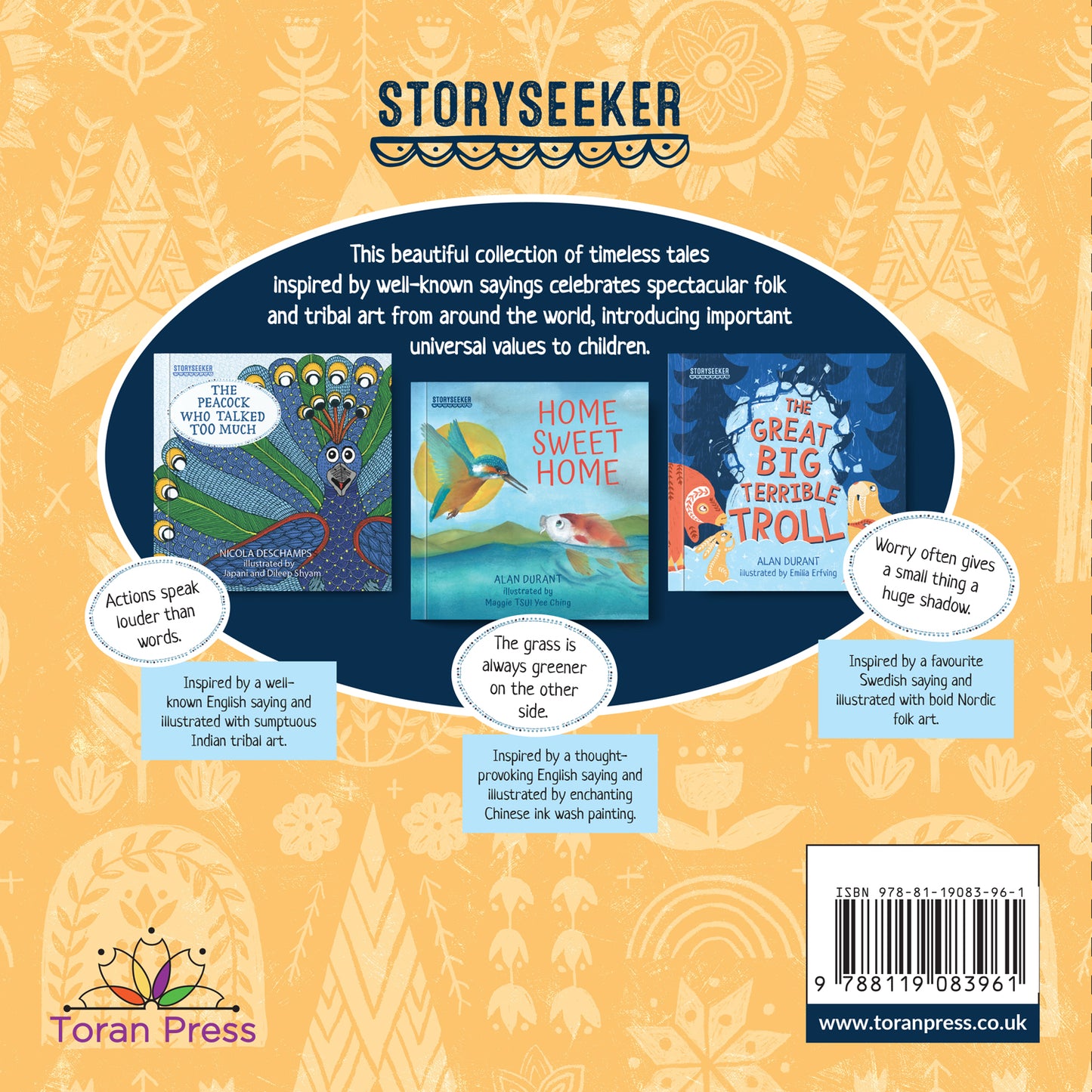 Storyseeker Box Set | Story Collection | Home Sweet Home | The Peacock who talked too much | The Great Big Terrible Troll | Toral Press | Set of  3 books