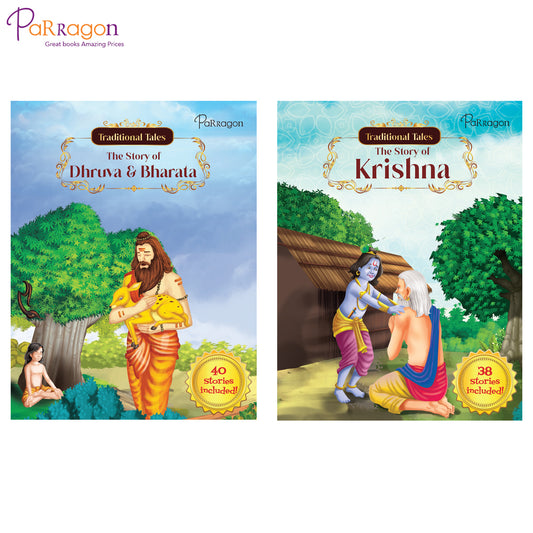 Traditional Tales Mythology - The Story of Krishna & The Story of Dhruva & Bharata (Set of 2 books)