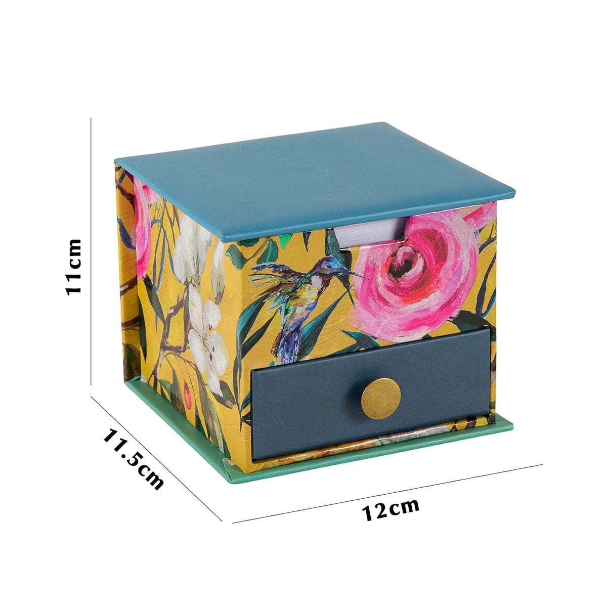 Memo Cube  Flourish Theme | Decorative Floral Desk Organiser