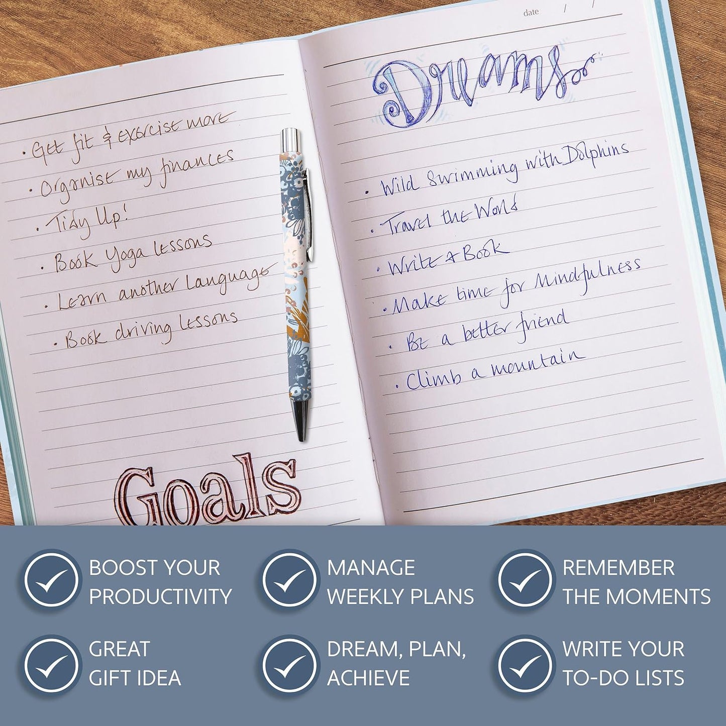 Bohemian A5 Flexi-Bound Ruled Notebook | 176 Sheets Ruled White Paper | Printed Page Edges