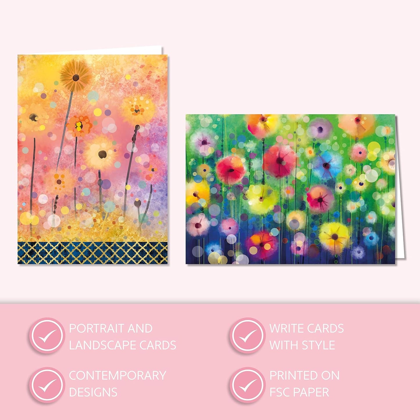 The Gifted Stationery Co Notecard Wallet - Pom Poms