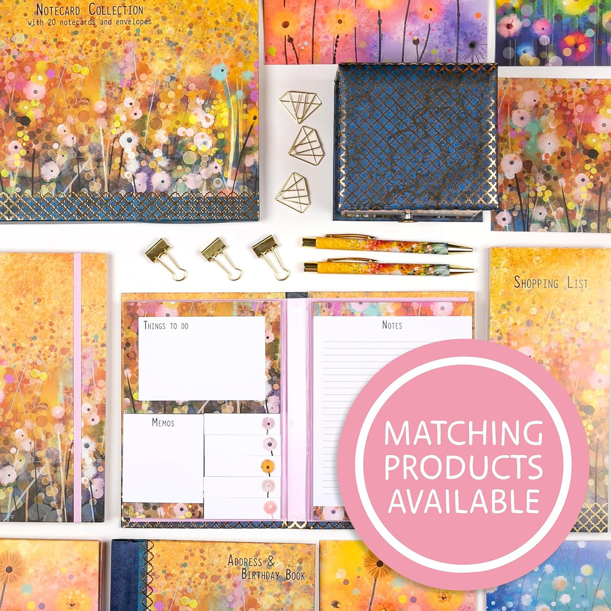 Pom Poms Greetingcard Wallet | 12 Premium Blank Greetingcards, 4 Vibrant Designs & Envelopes