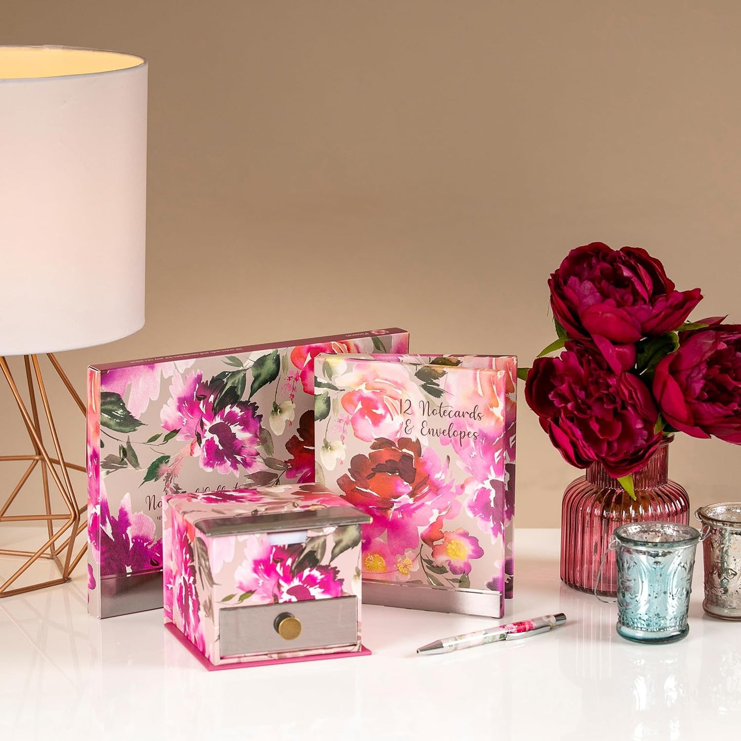 Memo Cube  Passion Theme | Floral Desk Organiser