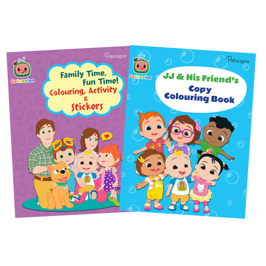 Cocomelon JJ & his Crew Colouring & Activity Book Set of 2 Books