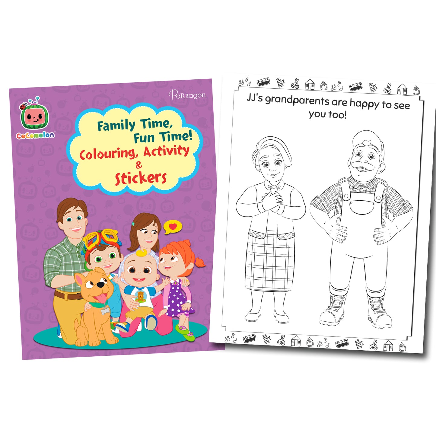 Cocomelon JJ & his Crew Colouring & Activity Book Set of 2 Books [Paperback] Parragon