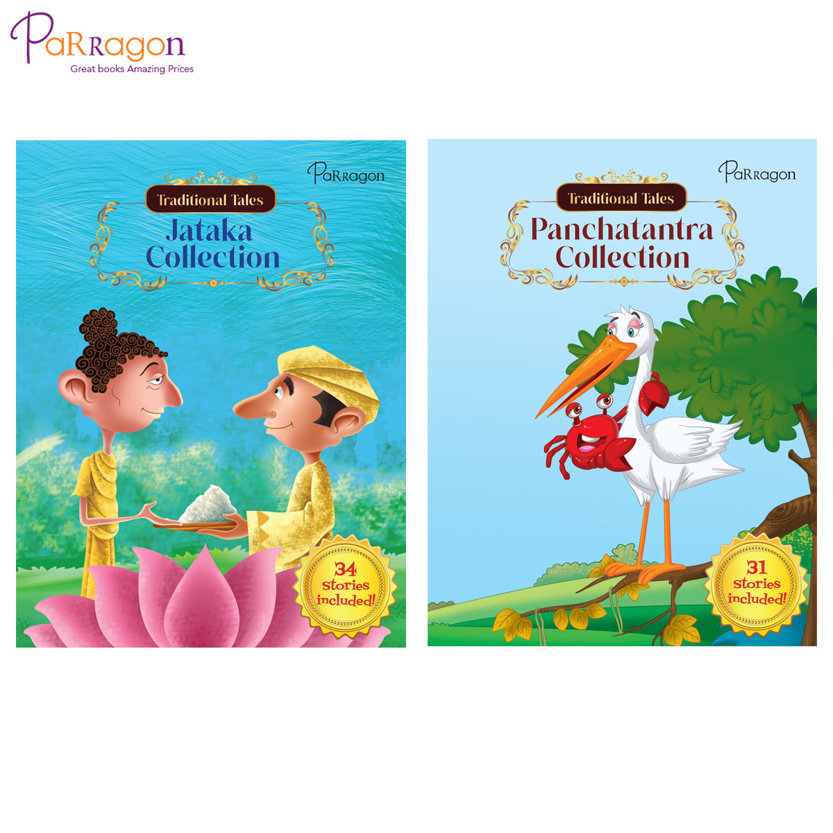 Traditional Tales Folk Stories - Panchatantra Collection & Jataka Collection (Set of 2 books)