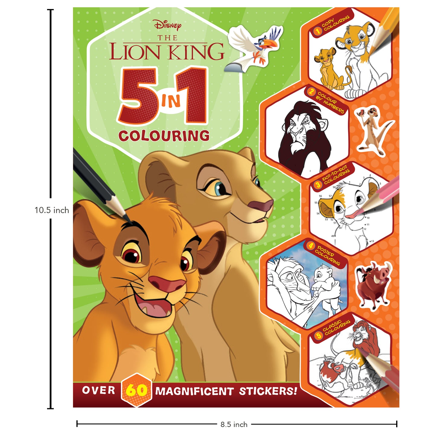 Disney The Lion King: 5-In-1 Colouring | Stickers, Coloring & Activities Books for Kids