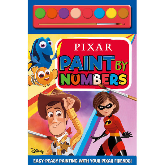 Disney Pixar: Paint By Numbers | Colouring book | Book with paint and paintbrush | Disney Colouring book | Ages 3+