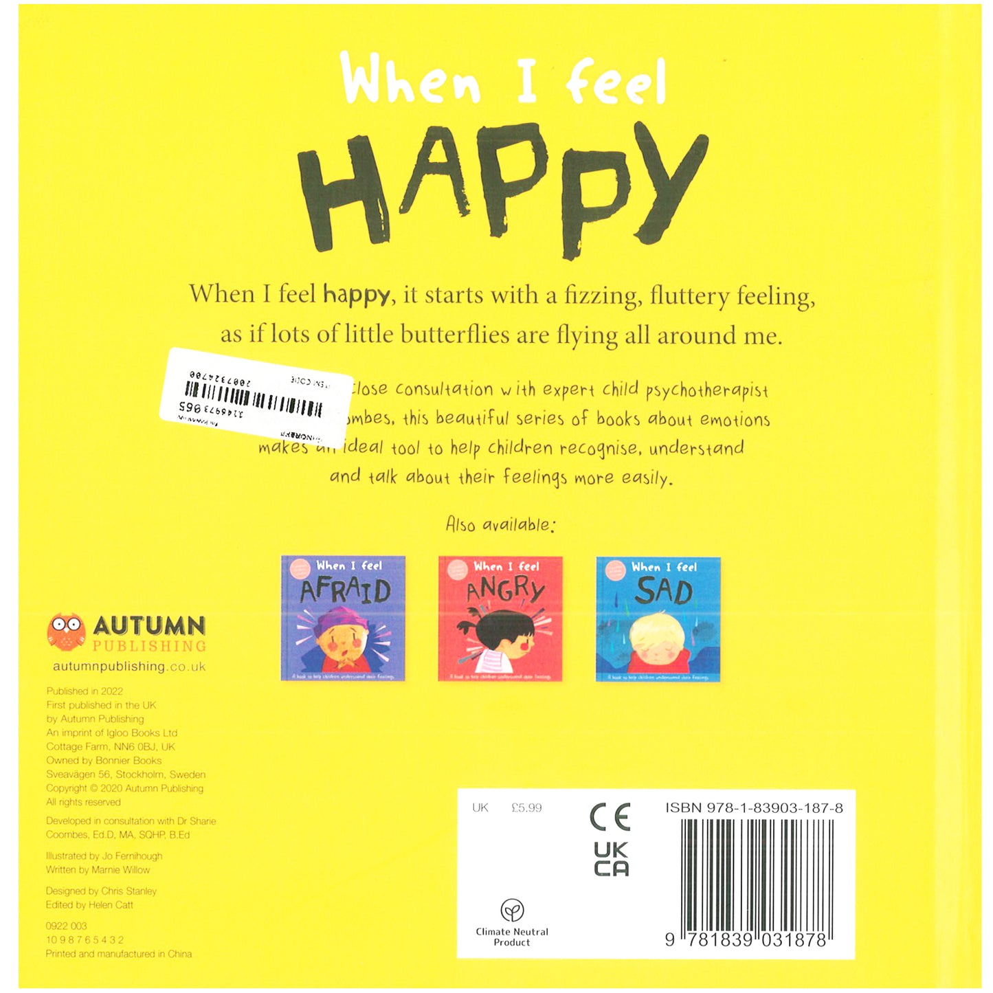 When I Feel Happy (A Children's Book about Emotions) [Hardcover] Coombes, Dr Sharie